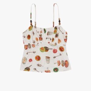 NWT LISA SAYS GAH CLEO LINEN CORTON CAMI- Caviar dreams- SIZE XS